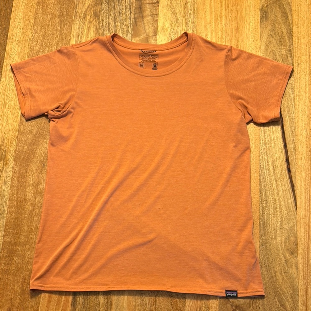 Patagonia Burnt Orange T-Shirt 50+ UPF, capilene cool
